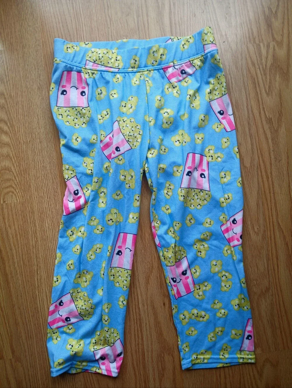 Justice Kids Popcorn Print Leggings - Blue & Pink Size 14
